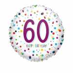 amscan Folienballon Confetti Birthday 60 Ø43cm