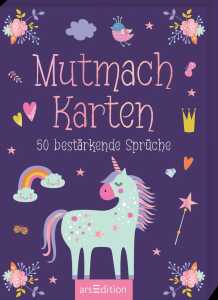 arsEdition Kartenbox Mutmachkarten Einhorn, 50 Karten