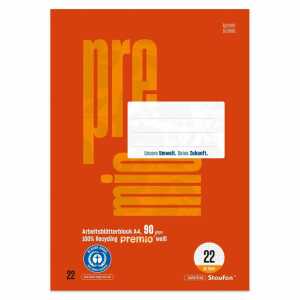 Arbeitsblätterblock 22 50 Blatt 5mm kariert 4-Loch rot A4 90g/m²