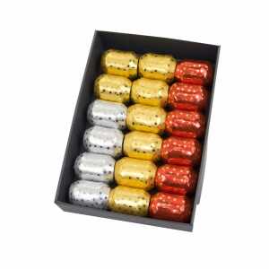 Eiknäuel Geschenkband Mega X-Mas Lights rot, gold, silber 18 Stück