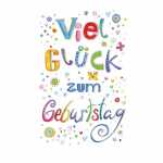 Kurt Eulzer Glückwunschkarte Geburtstag bunte Stifte
