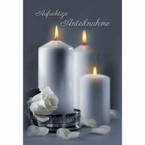 Kurt Eulzer Trauerkarte Kerzen Rosen