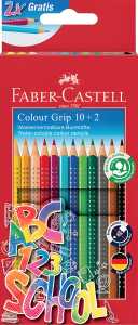 Faber Castell Buntstift Colour Grip 3,3 mm 10+2 Promotionset