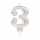 amscan Zahlenkerze 3 Sparkling Celebrations silber 9,3cm
