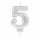 amscan Zahlenkerze 5 Sparkling Celebrations silber 9,3cm