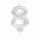 amscan Zahlenkerze 8 Sparkling Celebrations silber 9,3cm