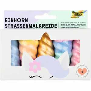 folia Straßenmalkreide Einhorn 5 Stück