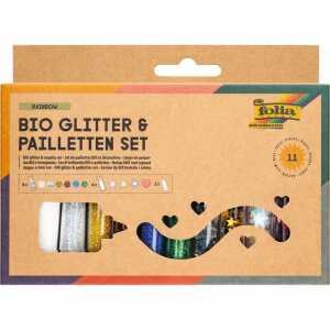folia Glitter- & Pailletten Set Rainbow 11 Teile