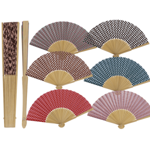 OOTB Fächer Karo 21cm aus Bambus