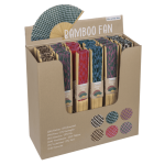 OOTB Fächer Karo 21cm aus Bambus