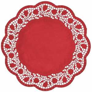 Demmler Tortenspitze Rose rot Ø36cm 30 Stück