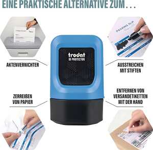 Tintenroller ID Protector himmelblau inkl. 3 Nachfülltinten schwarz