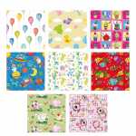 Geschenkpapier Kindermotive 1x3m Rolle 8fach sortiert