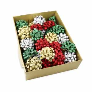 PRÄSENT Geschenkschleife Glitter Star 4fach sortiert