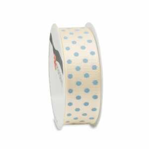 PRÄSENT Ripsband Baby Dots blau 25mmx3m