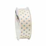 PRÄSENT Ripsband Baby Dots blau 25mmx3m