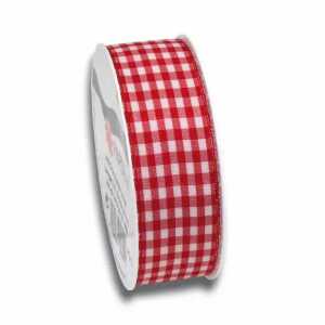 PRÄSENT Karoband Vichy rot/weiß 25mmx3m