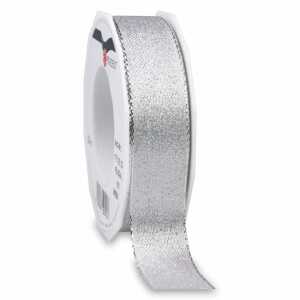 PRÄSENT Brokatband Wien silber 25mmx10m