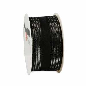 PRÄSENT Trauerband Palma schwarz/silber 40mmx2m