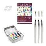 HONSELL Mixed Media Bundle mit Block, Aquarellkasten...