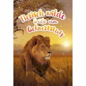 Kurt Eulzer Glückwunschkarte Tierisch wilde Grüße zum Geburtstag