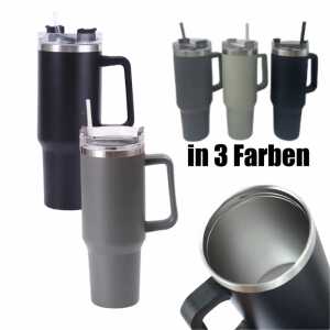 Trinkbecher mit Strohhalm 3fach sortiert