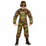 Kinderkostüm Super Muskel Soldat camouflage...