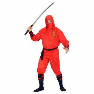 WIDMANN Erwachsenenkostüm Red Dragon Ninja rot Größe L