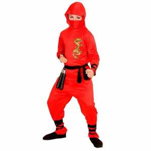 WIDMANN Kinderkostüm Red Dragon Ninja rot Größe 128 / 5-7 Jahre