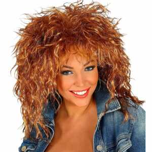 WIDMANN Perücke 80er Rock Star braun