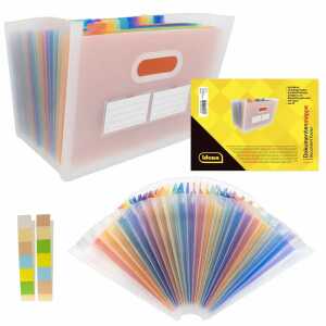 Idena Dokumentenmappe 24 Fächer transparent DIN A4