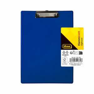 Idena Klemmbrett PVC beschichtet blau DIN A4