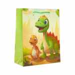 Idena Geschenktasche Kinder Motiv Dino mehrfarbig 18x8x23cm