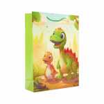Idena Geschenktasche Kinder Motiv Dino mehrfarbig 25x9x34cm