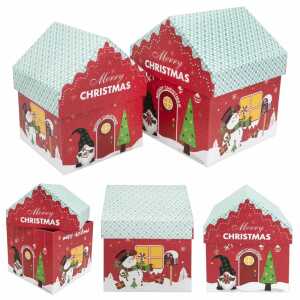 Geschenkboxen Weihnachten Häuschen Christmas