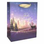 Idena Geschenktasche Weihnachten lila 18x8x23cm