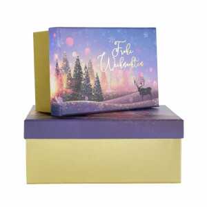 Idena Geschenkboxen Weihnachten lila M: 19x8x13