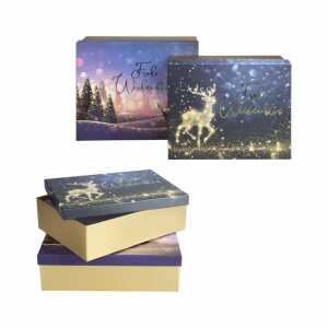 Geschenkboxen Weihnachten lila 2 Stück