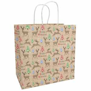 Idena Geschenktasche Frohe Weihnachten mehrfarbig 28x15x28cm