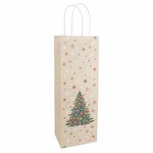 Idena Flaschentasche Weihnachten Tannenbaum mehrfarbig 12x9x36cm