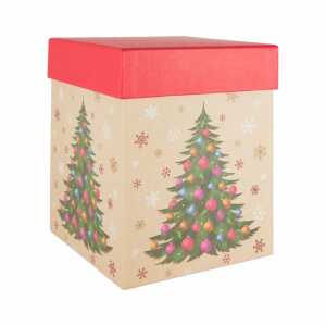 Idena Geschenkbox Weihnachten Tannenbaum mehrfarbig 18x18x22,5cm