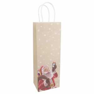 Idena Flaschentasche Weihnachten Santa mehrfarbig 12x9x36cm