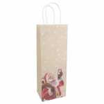 Idena Flaschentasche Weihnachten Santa mehrfarbig 12x9x36cm