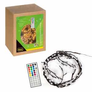 LED-Kugel-Lichterkette braune Zweige Memory warmweiß/RGB 7m 120 LED