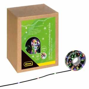 Micro-Lichterkette 200 LED farbig 22,9m auf Rolle 8h Timer 8 Lichtmodi