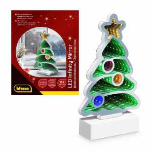 Idena LED Infinity Mirror Weihnachtsbaum 27x8x40cm