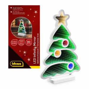Idena LED Infinity Mirror Weihnachtsbaum 13x5,5x22cm