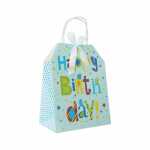 Idena Geschenktasche Happy Birthday blau 19x25x11,5cm