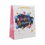 Geschenktasche Happy Birthday Ballons Kupferpapier...