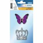 HERMA Bügelbilder Schmetterling und Krone 2 Stück